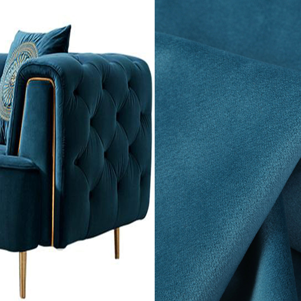Blue Plain Dyed Velvet