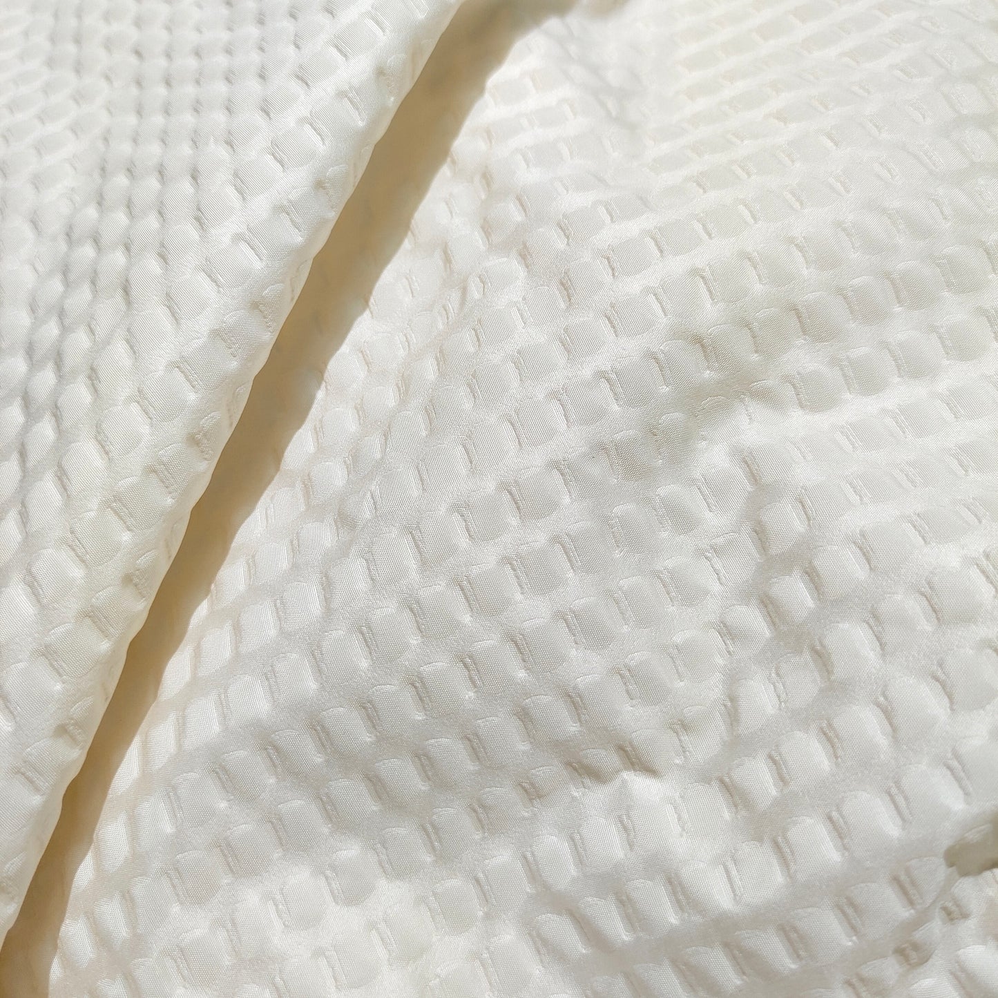 Polyester Beige Embossed Fabric
