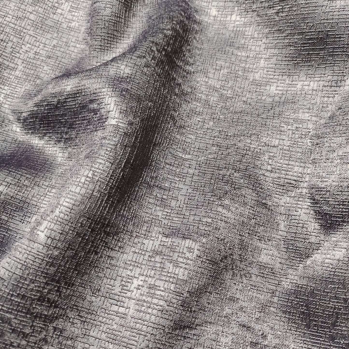 Charcoal Gray Textured Backout Fabric Embossed