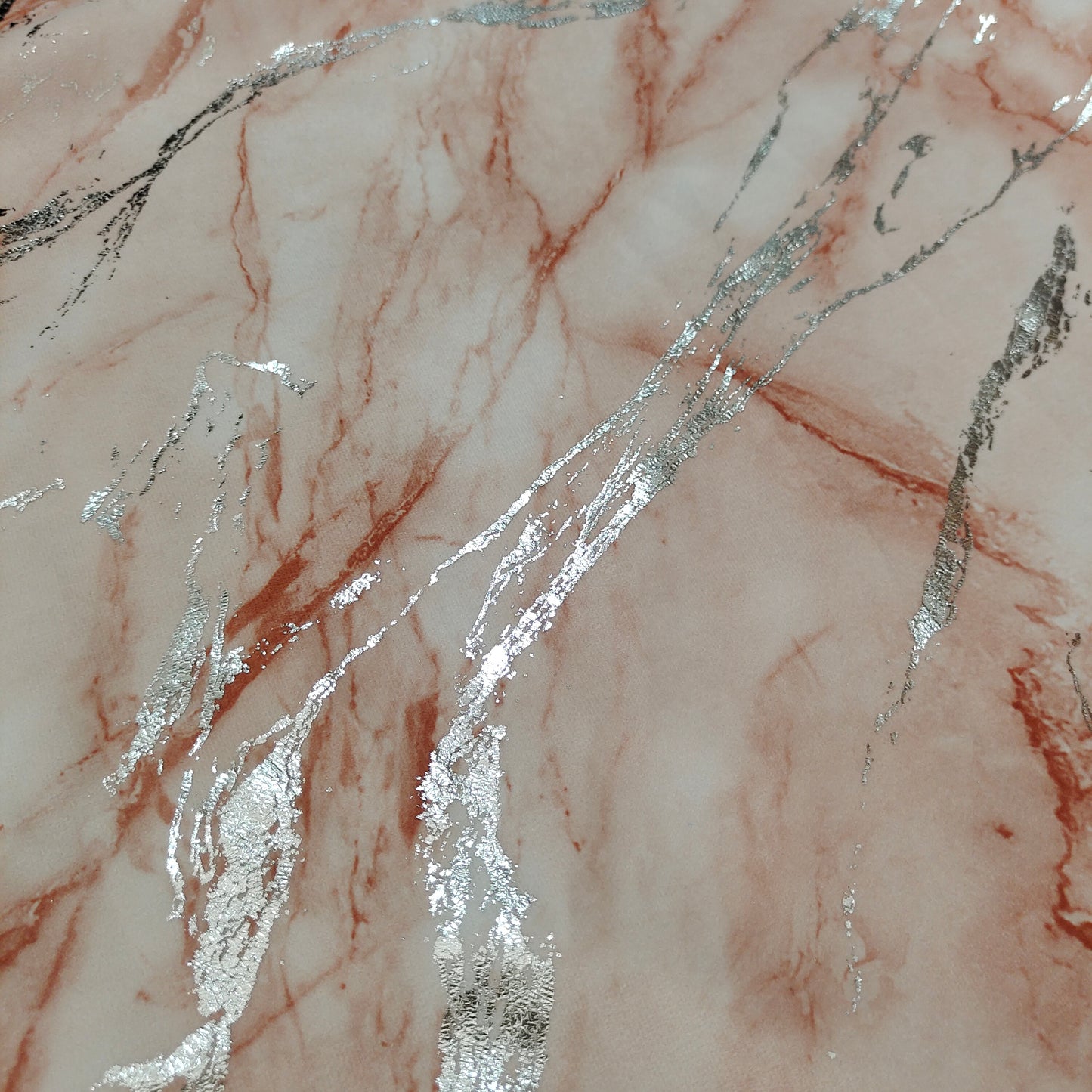 Brick/Silver Velvet Digital Printed And Foil Printed