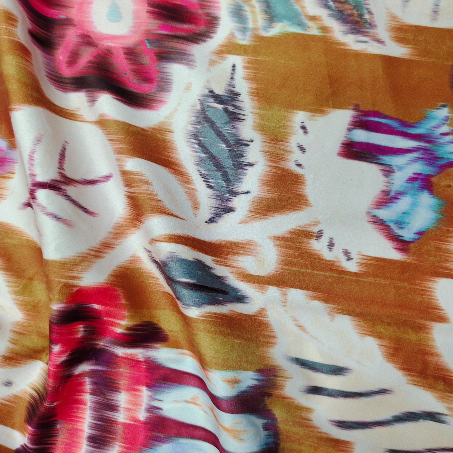 Abstract Floral Digital Printed Velvet