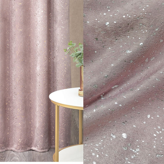 LightPink Blackout Fabric Silver Foil Printed