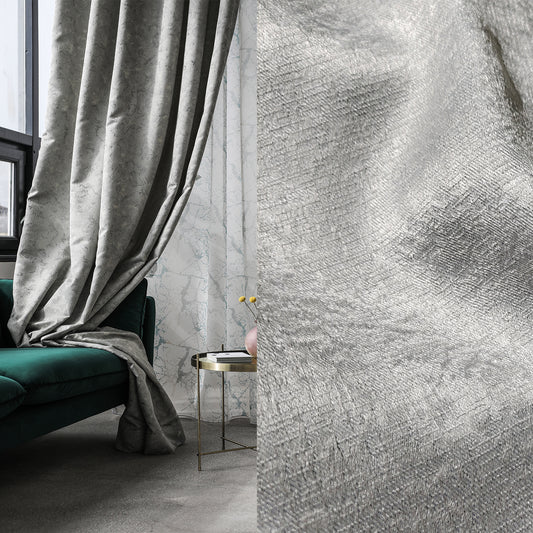 Silver Textured Backout Fabric Embossed