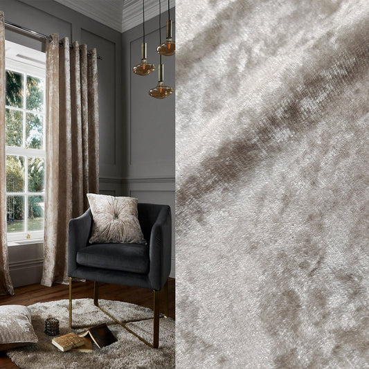 Soft Raised Textured Silver  Velvet Quality Curtain Fabric