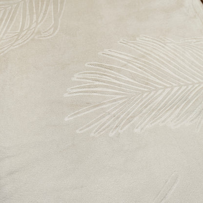 Beige Backout Fabric Velvet Embossed Pattern Leaves