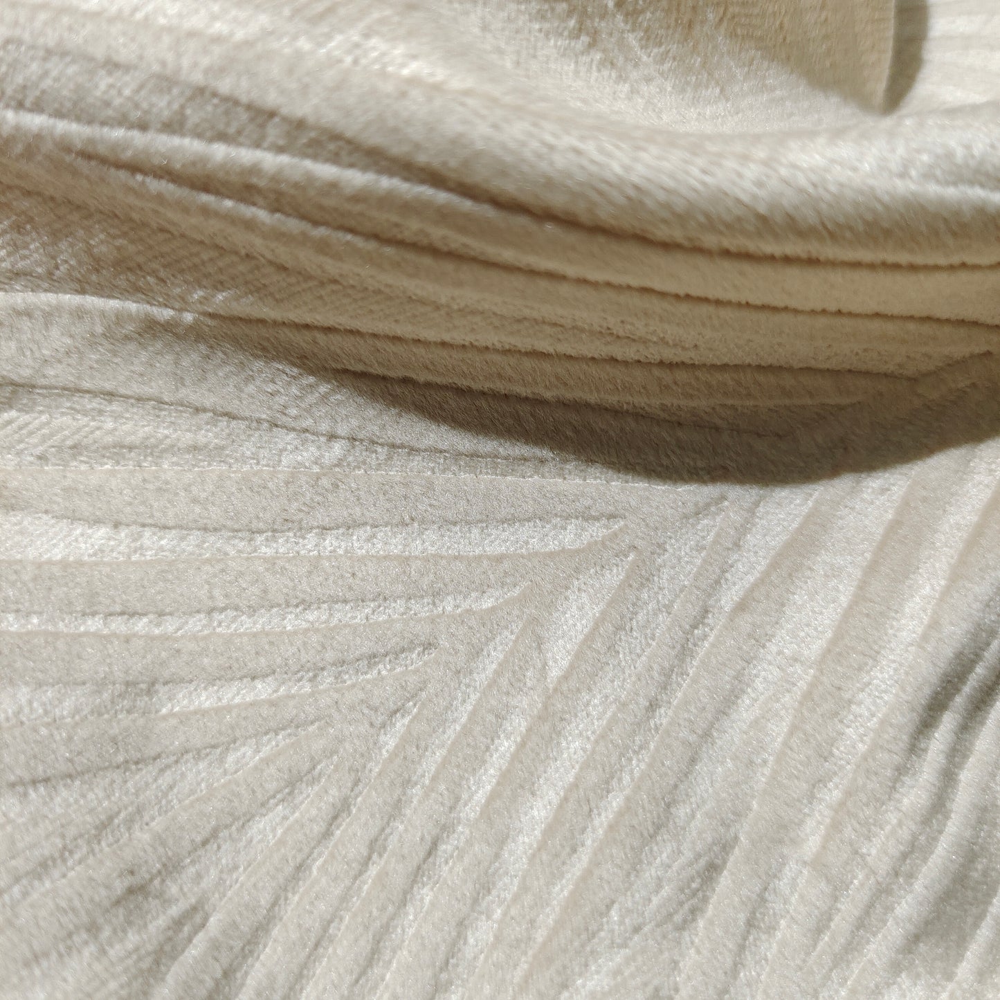 Beige Backout Fabric Velvet Embossed Pattern Leaves