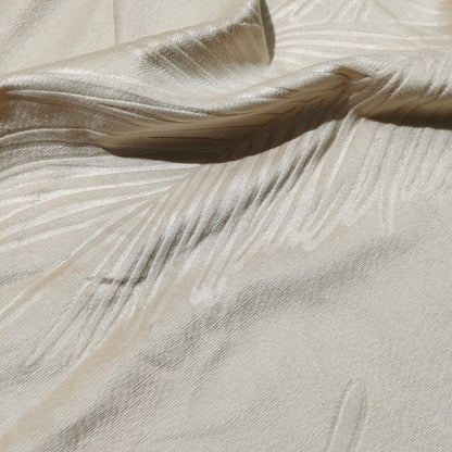 Beige Backout Fabric Velvet Embossed Pattern Leaves