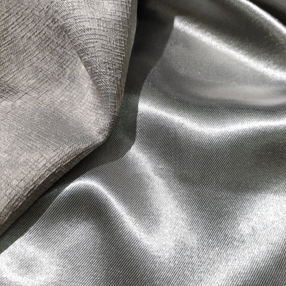 Charcoal Gray Textured Backout Fabric Embossed