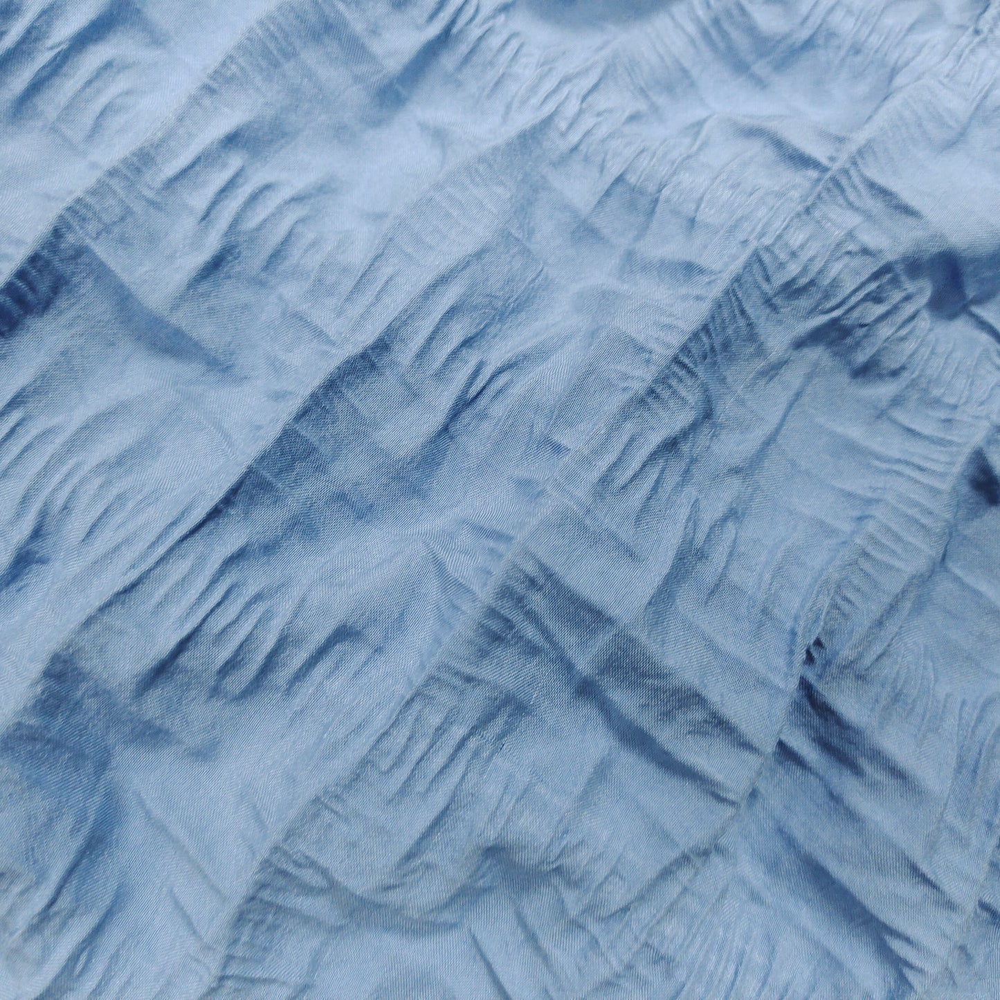 Blue Sandwash Microfiber Seersucker Fabric