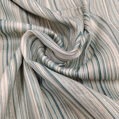 Green/Cream Stripe Flame Retardant Blackout Fabric