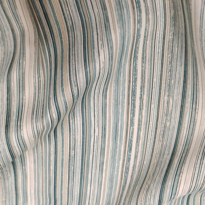 Green/Cream Stripe Flame Retardant Blackout Fabric