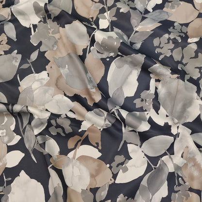 Black/Gray  Floral Flame Retardant Blackout Fabric