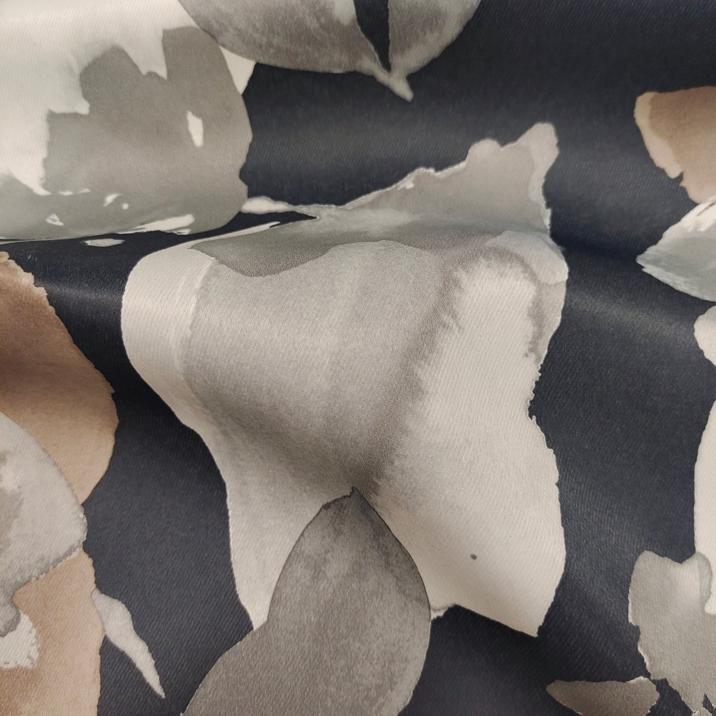 Black/Gray  Floral Flame Retardant Blackout Fabric