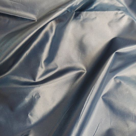 100% GRS Recycled  GreyBlue Square Lattice Taffeta