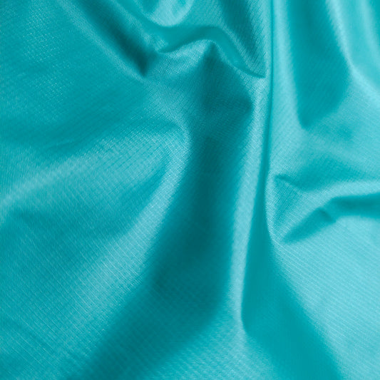 100% GRS Turquoise Square Lattice Recycled Taffeta