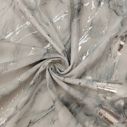 Gray /Silver Velvet Digital Printed And Foil Printed