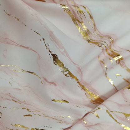 Pink/Silver Velvet  Digital Printed And Foil Printed