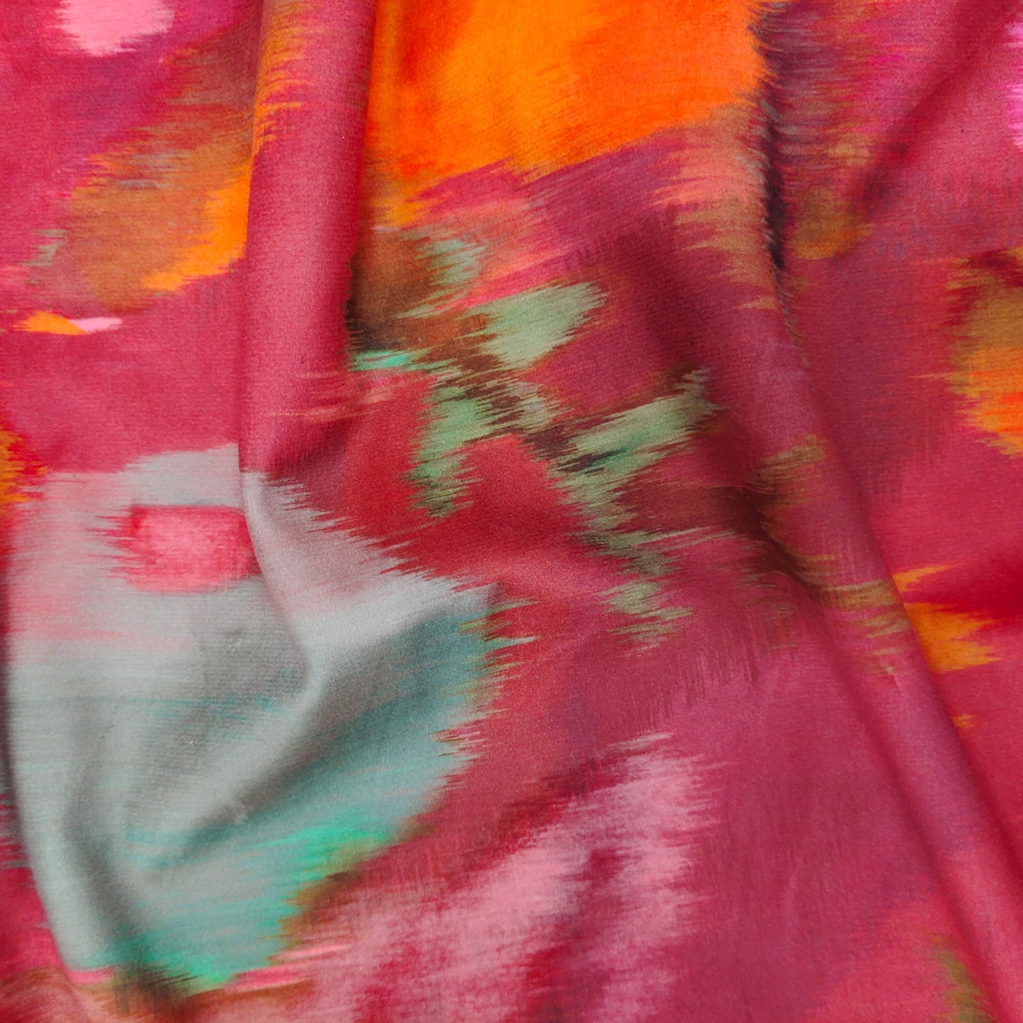Red/Orange Floral Velvet Printed