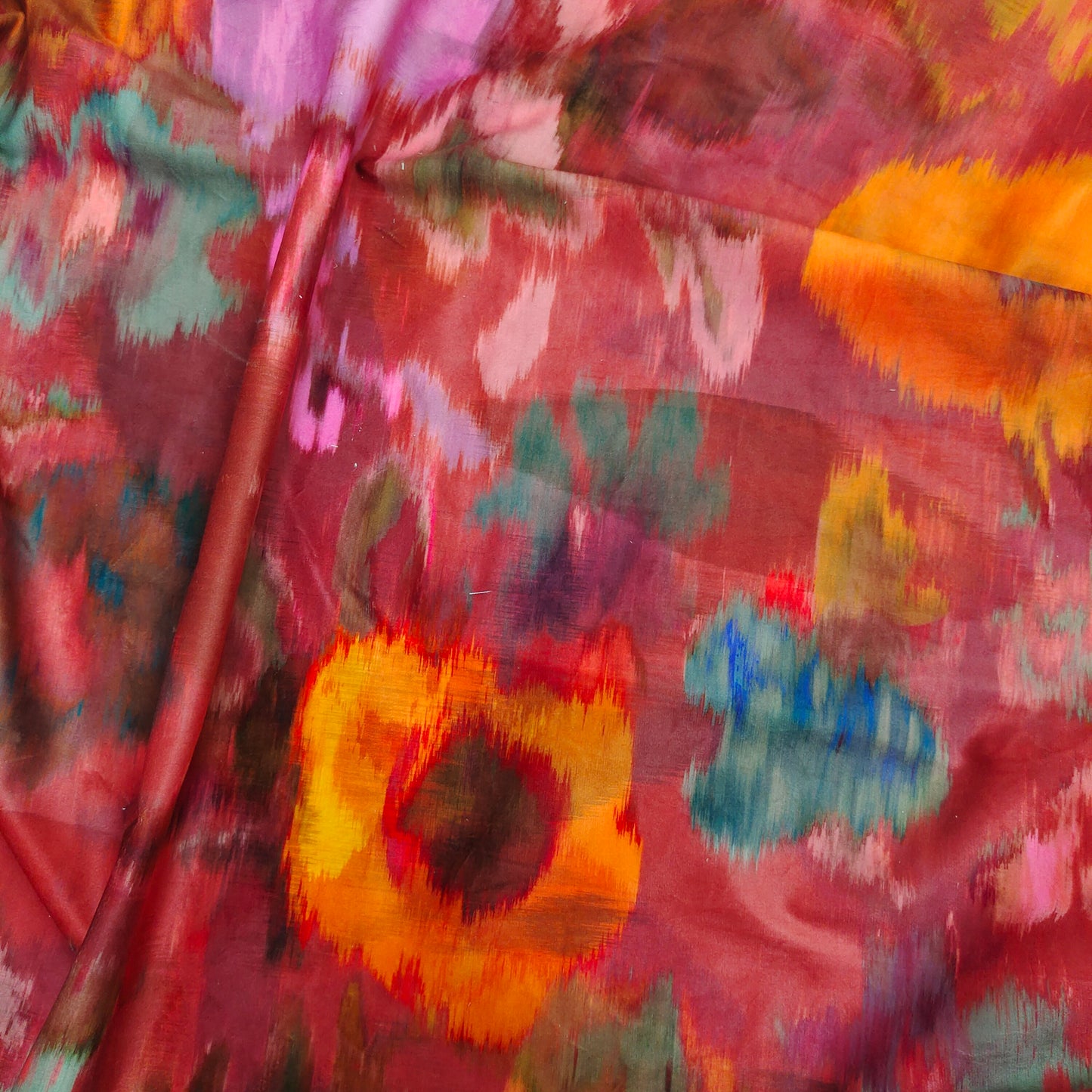 Red/Orange Floral Velvet Printed
