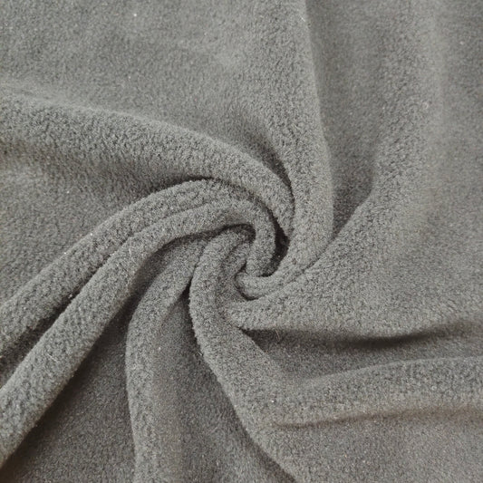 100% GRS Recycled Polyester Knitted  Black Polar Fleece