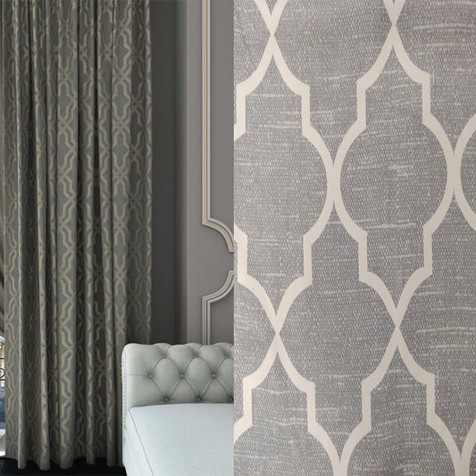 Gray Printed Flame Retardant Blackout Fabric