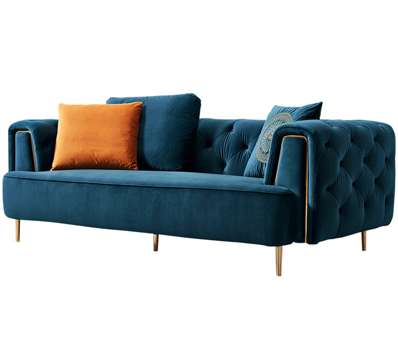Blue Plain Dyed Velvet
